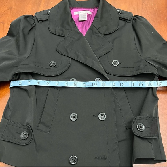 Vertigo Paris crop 3/4 sleeve trench short jacket coat shacket blazer black M - Picture 9 of 13